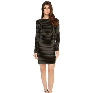 Artelier/Nicole Miller Olive Twofer Vintage Striped Dress